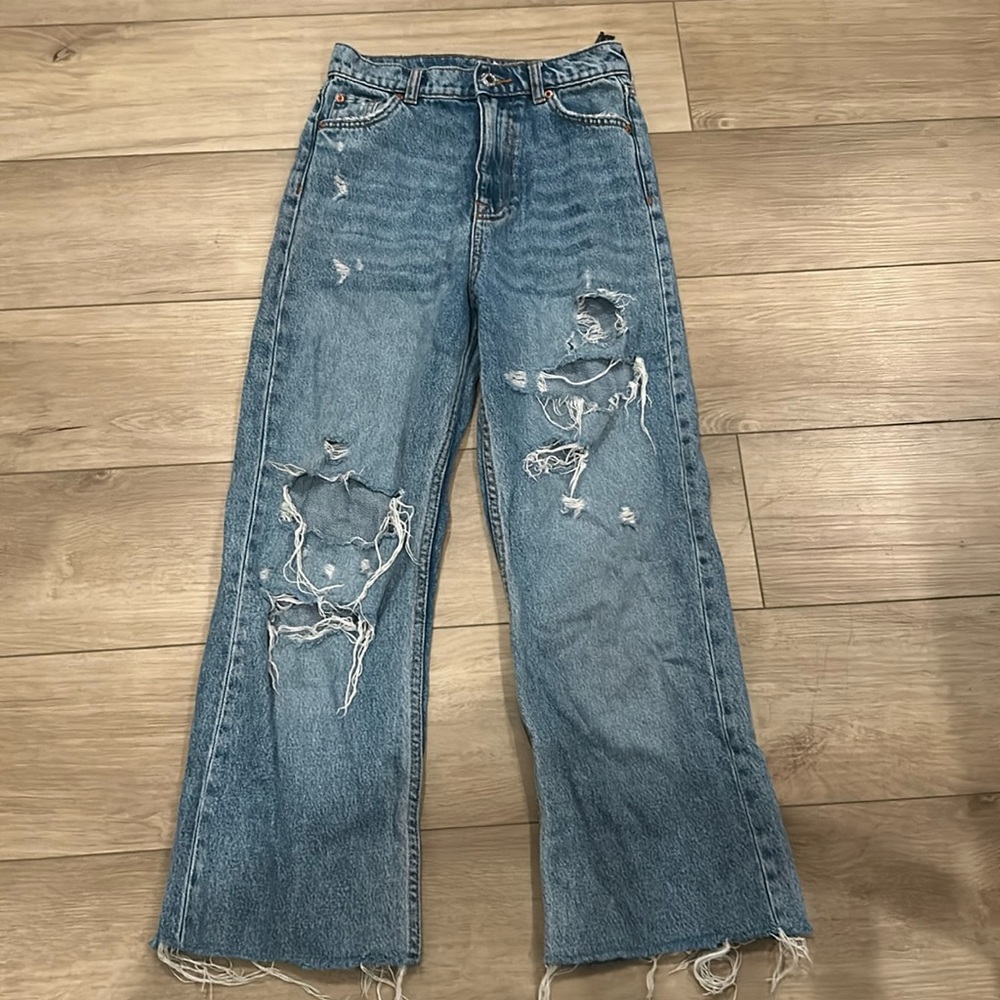 Zara Distressed Ripped Jeans
